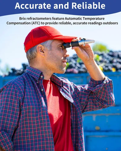 Vista 8 de Refractómetro Brix 0-90%, Medidor Refractómetro Brix con ATC, Refractómetro Preciso Azúcar Jarabe de Arce, Refractómetro Brix para Medir