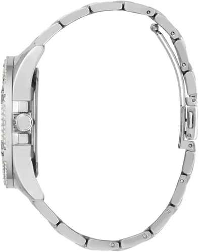 Vista 2 de GUESS Reloj de corte de diamantes de imitación en tono plateado