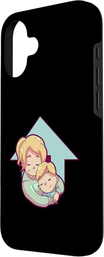 Vista 2 de iPhone 16 Mother And Child Illustration For Kids Case