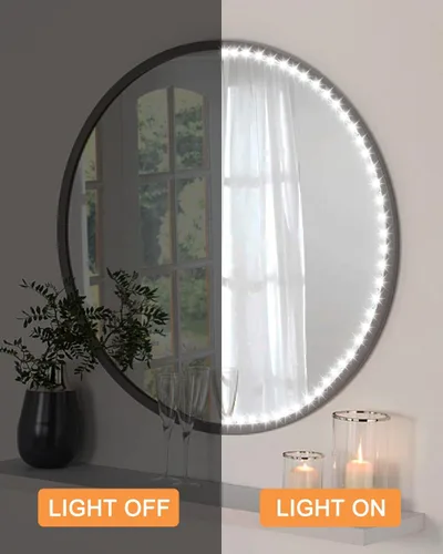 Vista 6 de Daymeet Luces LED de espejo de tocador con sensor de movimiento, luces LED activadas por movimiento de 4m para espejo, luces de tira flexibles