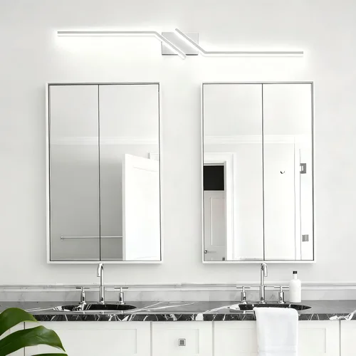 Vista 30 de Luz de tocador de baño negra de 32 pulgadas, LED moderna, 3CCT, regulable, 24 W, luminarias de baño sobre espejo 3000 K/4500 K/6000 K, 3