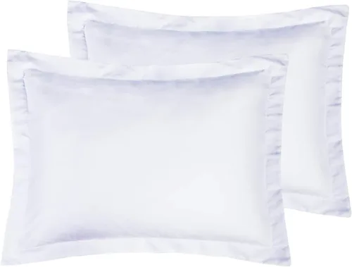 Vista 11 de Crown Collection Juego de 2 fundas de almohada tamaño Queen color gris oscuro, hipoalergénicas de 500 hilos, 100% algodón egipcio, fundas
