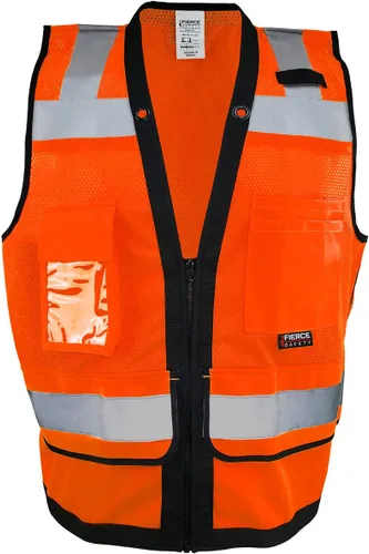 Vista 9 de SU300G Surveyors Class 2 Chaleco reflectante verde con bolsillos para tablet Cumple con las normas ANSI/ISEA