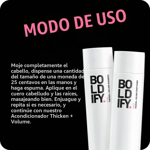 Vista 7 de Champú y acondicionador engrosador para el crecimiento del cabello con biotina de Boldify