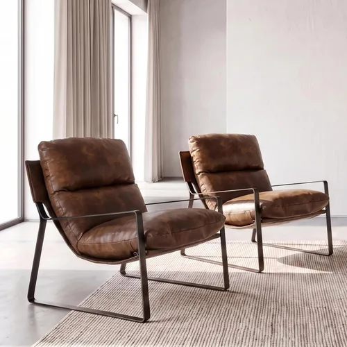 Vista 14 de Ya-Home Mid-Century - Silla decorativa, silla de lectura tapizada de Beige