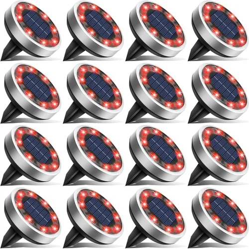 Vista 24 de Btfarm Paquete de 16 luces solares impermeables para exteriores, 8 luces LED solares para suelo