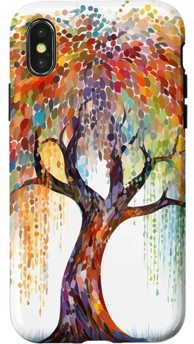 Vista 5 de Weeping Willow Tree Colorful Mosaic Case for iPhone 17