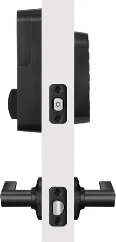 Vista 2 de Cerrojo de puerta delantera con teclado en negro de Yale para entrada sin llave, YED210-NR-BSP