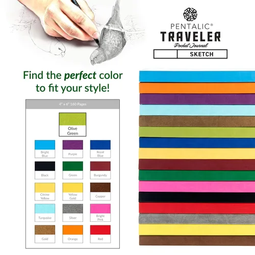 Vista 7 de Cuaderno de bocetos Travelers Dot Grid Pentalic Art, libre de ácidos