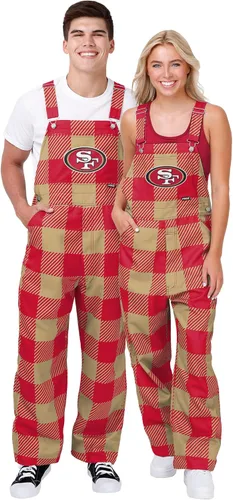 Vista 3 de FOCO NFL mens Nfl Team Logo Plaid Bib Overalls