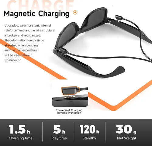 Vista 5 de Gafas de Traducción con IA, Gafas Inteligentes para Mujeres y Hombres, Bluetooth con Chat GPT, 164 Idiomas, Lente Resistente a Luz Azul y UV