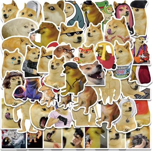 Vista 9 de 50 calcomanías de dibujos animados de perros, coloridas calcomanías estéticas de PVC impermeables para botella de agua, guitarra, equipaje Dibujos