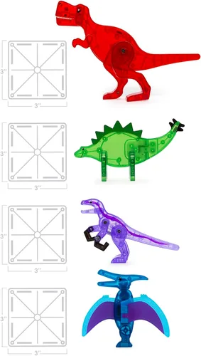 Vista 5 de MAGNA-TILES Dino World - Juego de construcción magnética de 40 piezas, la marca original de construcción magnética