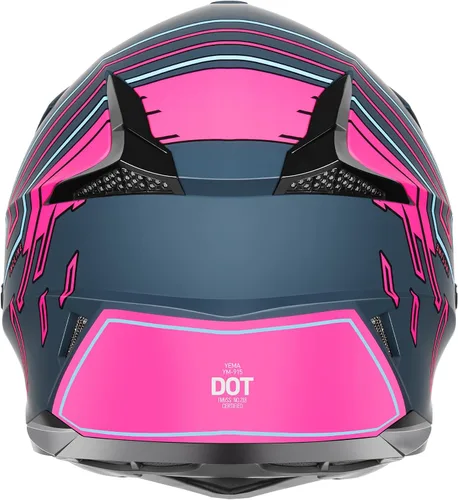 Vista 6 de Casco para Dirt Bike YEMA aprobado por DOT - Casco de motocross ATV MX BMX todoterreno de cara completa con 8 ventilaciones y forro removible, casco