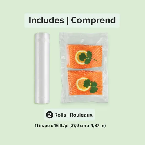 Vista 6 de Rollo de bolsas transparentes para cocina FoodSaver de 11 pulgadas., Transparente