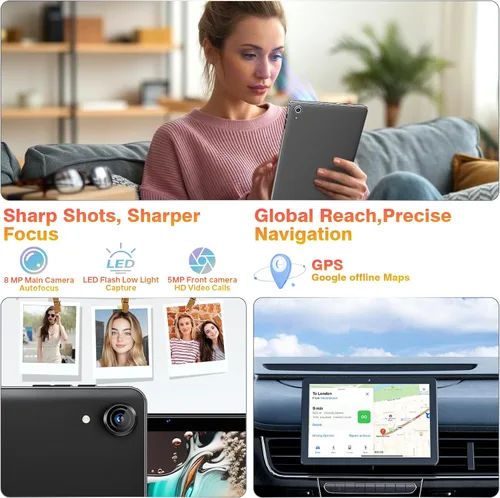 Vista 4 de Tablet Android 15, tabletas de 10 pulgadas, 18 GB+128 GB, expansión de 1 TB, tableta Octa-Core compatible con L1 Widevine con WiFi 5, BT5.2