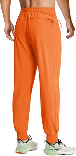 Vista 2 de MAGCOMSEN Pantalones deportivos para hombre con bolsillos con cremallera, pantalones deportivos ligeros para senderismo, correr, entrenamiento