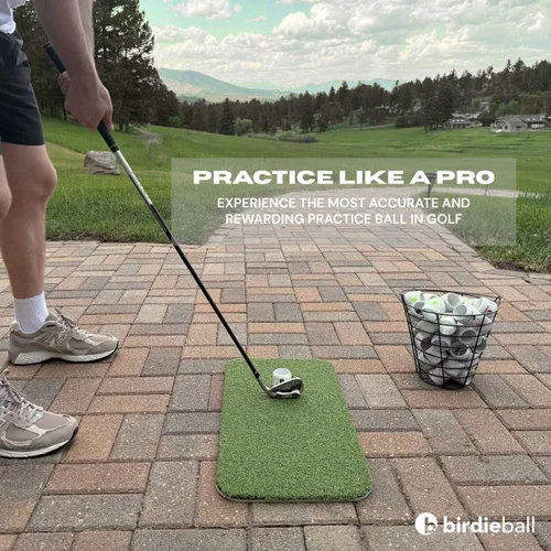 Vista 7 de BirdieBall Hitting Turf/StrikePad Set with 12 Limited Flight Practice Golf Balls