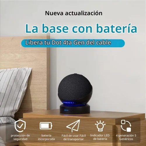 Vista 7 de Base de batería para Echo Dot 5ª generación portátil Echo Dot 4ª generación y Homepod Mini accesorios de soporte de batería, no incluye altavoz DOT