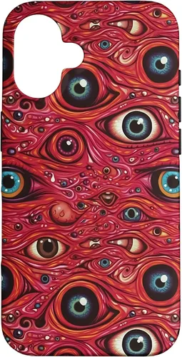 Vista 31 de iPhone 13 Weirdcore Dreamcore Horror Trippy psicodélico Estuche de globos oculares
