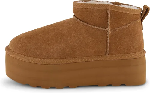 Vista 2 de CUSHIONAIRE Botas de plataforma Hippy Genuine Suede para mujer + espuma viscoelástica