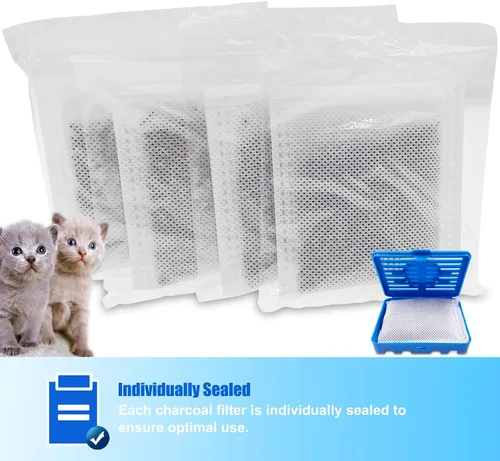 Vista 3 de Paquete de 4 filtros de carbón de repuesto para purificador de aire Catit Magic Blue Cat Litter Box
