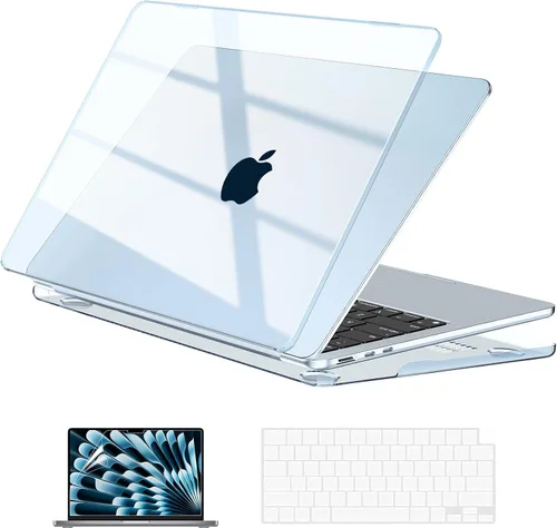 Vista 17 de EooCoo - Funda para MacBook Air de 15 pulgadas M5 M4 M3 M2 2026-2023, color negro cristal Easy to Install, Sturdy, Plastic Hard Shell Case &