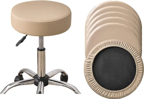 Vista 43 de HAOYONG Juego de 2 fundas redondas para taburetes de bar, impermeables, de poliuretano, fundas elásticas para taburetes de bar, fundas para sillas