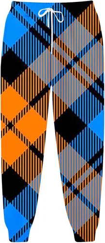 Vista 5 de Pantalones deportivos con estampado a cuadros para mujer, pantalones deportivos de cintura alta, holgados, de pierna ancha, pantalones deportivos