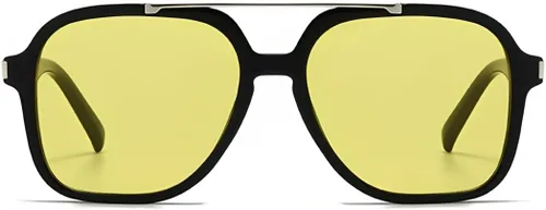 Vista 3 de ADE WU Gafas de sol cuadradas de moda para mujer y hombre, diseño de moda, estilo aviador, gafas de sol