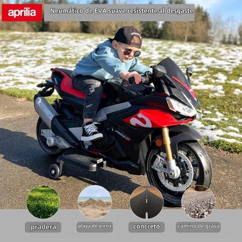Vista 4 de Motocicleta infantil de 24 V, velocidad de hasta 10 MPH, motocicleta para Negro
