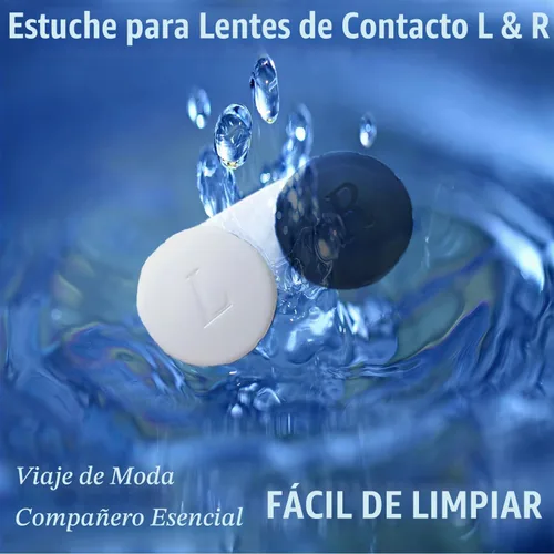 Vista 4 de Paquete de 4 Estuches para Lentes de Contacto a Granel Caja Contenedor de Remojo y Almacenamiento (Negro)