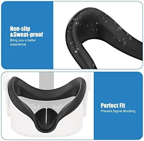 Vista 8 de MASiKEN Controller Grips Cover with Face Cover for Meta Oculus Quest 2 Anti-Throw Grips Spike Cover with Adjustable Wrist Strap and Sweatproof