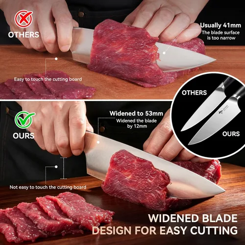Vista 5 de MAD SHARK Cuchillo de chef de 8 pulgadas, acero inoxidable alemán de alto