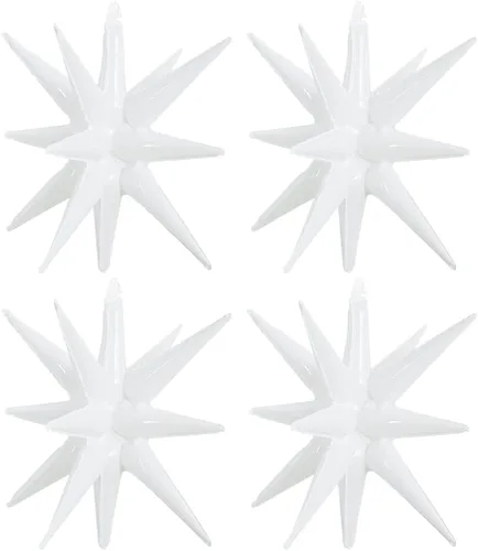 Vista 10 de TONIFUL 4 globos 4D enormes de estrella negra de 22 pulgadas, globos de aluminio de Mylar de estrella explosión para suministros de fiesta, telón