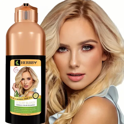 Vista 15 de HERBBY Champú con color para cabello gris para cobertura y transformación del color con 9 extractos herbales – De larga duración (6-8 semanas)