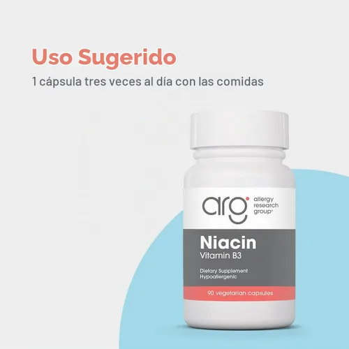 Vista 4 de Niacina Vitamina B3 250 Miligramos 90 Cápsulas Vegetales