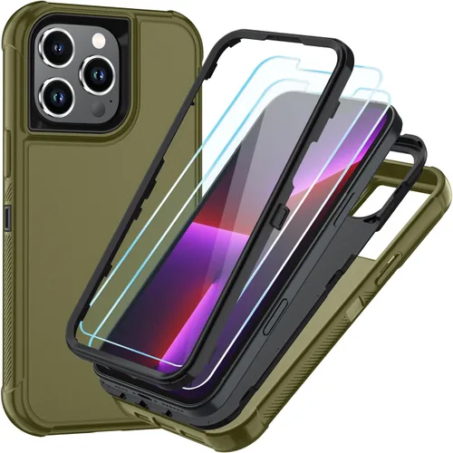 Vista 34 de SunStory Funda compatible con iPhone 11 con protector de pantalla HD, 3 capas de alta resistencia de cuerpo completo, funda protectora híbrida 3