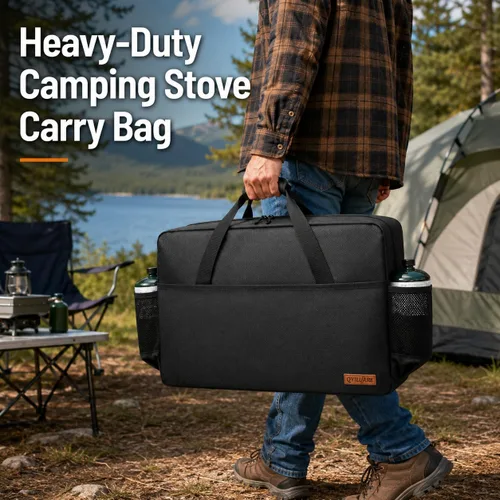 Vista 11 de Funda de transporte para estufa de campamento para Coleman de 2 quemadores, bolsa de transporte para estufas Camp Chef Everest Bolsa