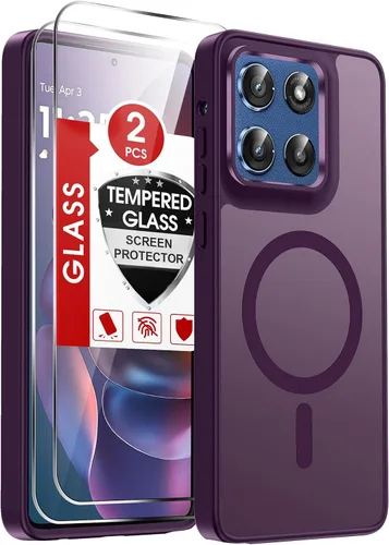Vista 62 de LeYi Funda para teléfono Samsung-S23: protector de pantalla e imán MagSafe Púrpura