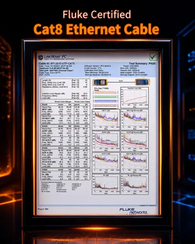 Vista 5 de Cable Ethernet Smolink de 30 pies, Cable Ethernet Cat 8 de 2000 MHz 40 Gbps, Cable de Internet Profesional, Cable LAN Plano SFTP con Conector RJ45