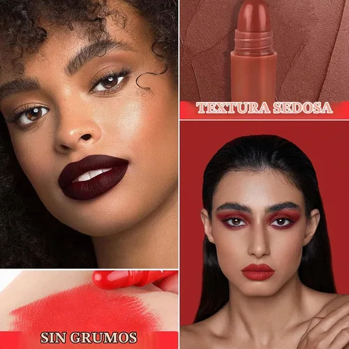 Vista 3 de Juego de 18 pastillas de cápsula de lápiz labial, mini juego de lápices labiales de maquillaje mate, de larga duración, impermeable, lindo, lápiz