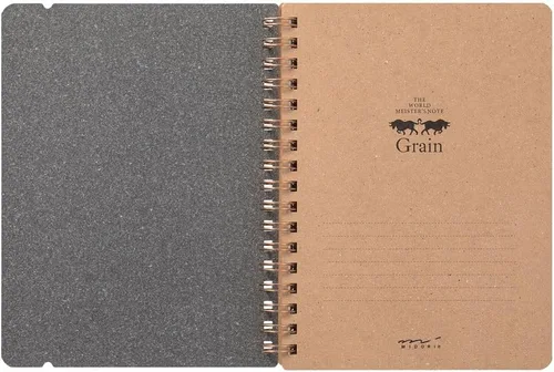 Vista 3 de DESIGNPHIL 15222006 Midori Ring Notebook, grano, transformación B6, negro