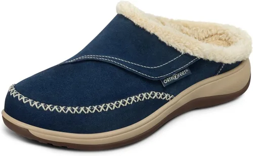 Vista 9 de Orthofeet Pantuflas ortopédicas Charlotte con forro de piel sintética para mujer Negro