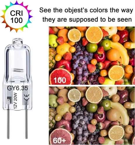 Vista 3 de TAIYALOO GY6.35 Halogen Light Bulbs 12 Volt 20 Watt, 12 Pack 2 Pin GY6.35 Base Bulb, Replacement T4 Tubular JCD Type Bulb for Ceiling Lights, Table