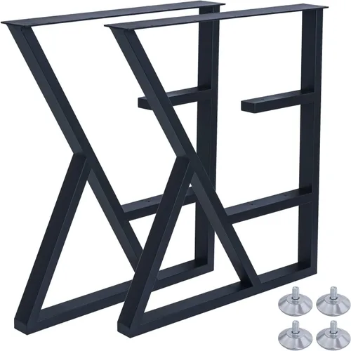 Vista 12 de Juego de 2 patas de escritorio de metal, patas de mesa en forma de T resistentes de 28 pulgadas de alto x 16 pulgadas de ancho, patas de metal