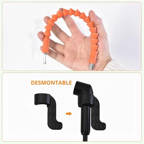Vista 6 de Kit de extensión de broca flexible de 17 piezas, adaptadores de 1/4" 3/8" 1/2" Rotación de 360°, ángulo recto de 105°/90°, eje flexible, brocas