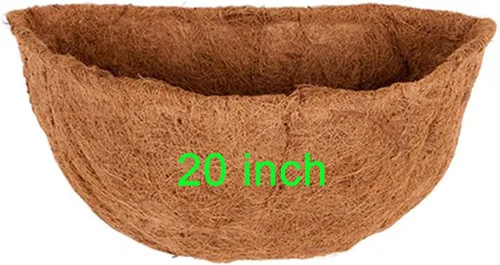 Vista 13 de 1 forros de coco de 18 pulgadas para macetas semicirculares, medio círculo, fibra de coco de repuesto para cestas colgantes de pared, 1 unidad