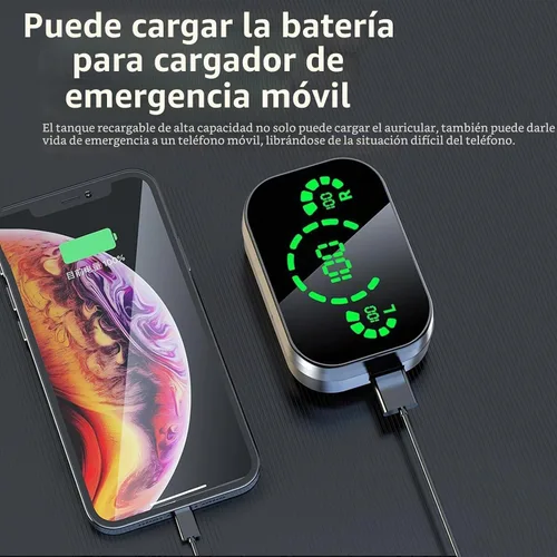 Vista 2 de TWS - Auriculares inalámbricos Bluetooth intrauditivos, impermeables, con dientes azules, auriculares inalámbricos para iPhone, teléfonos Android