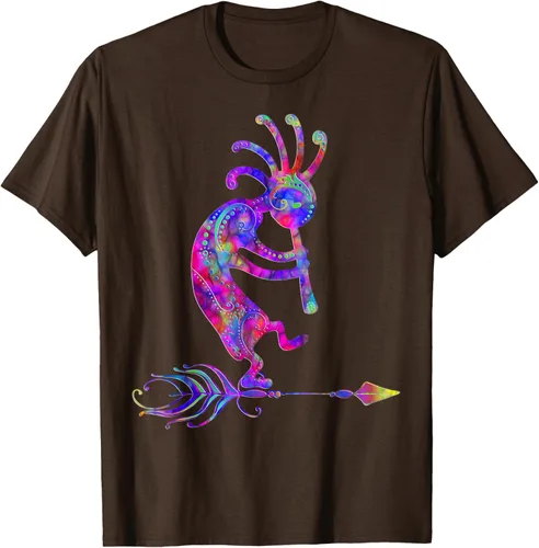 Vista 8 de Native American Kokopelli With Feather 2 - Camiseta Fan Fun, Negro, S